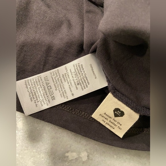 NWOT Madewell Size M Charcoal Gray Short Sleeve Crew Split Hem Pocket Tee Shirt - Picture 7 of 9